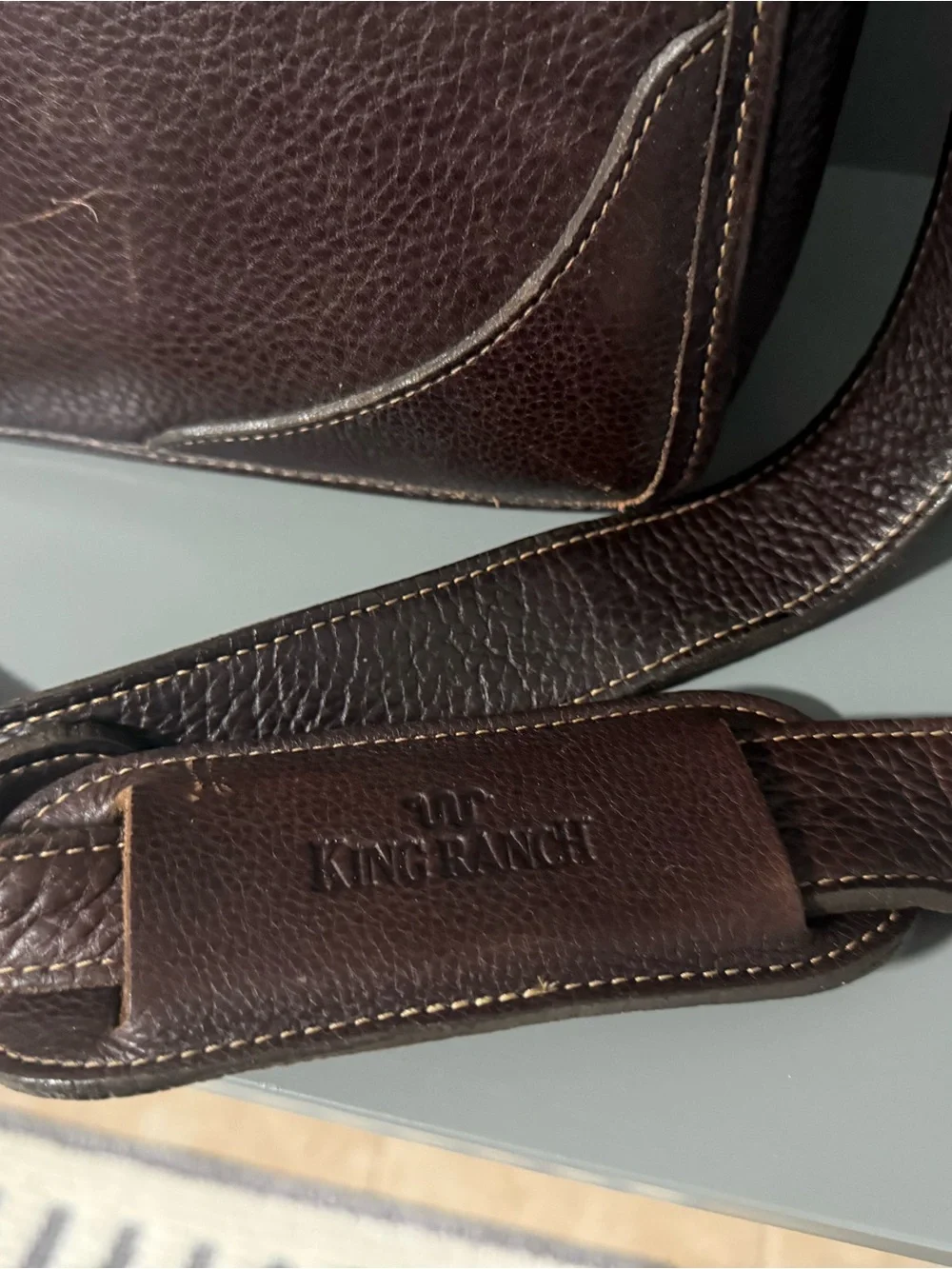 King Ranch Brown Leather Briefcase - Men's Professional Bag